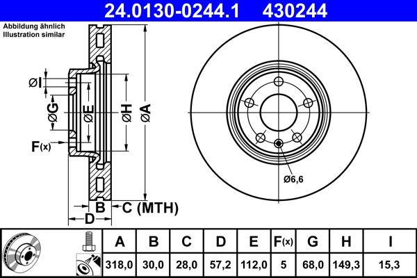 ATE 24.0130-0244.1 - Disc frana aaoparts.ro