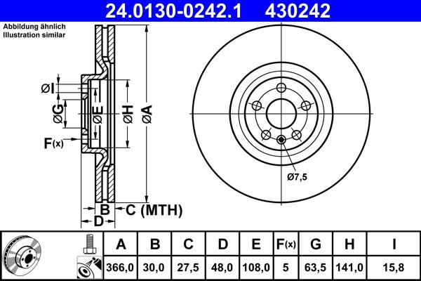 ATE 24.0130-0242.1 - Disc frana aaoparts.ro