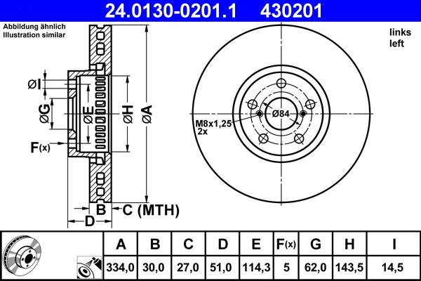 ATE 24.0130-0201.1 - Disc frana aaoparts.ro