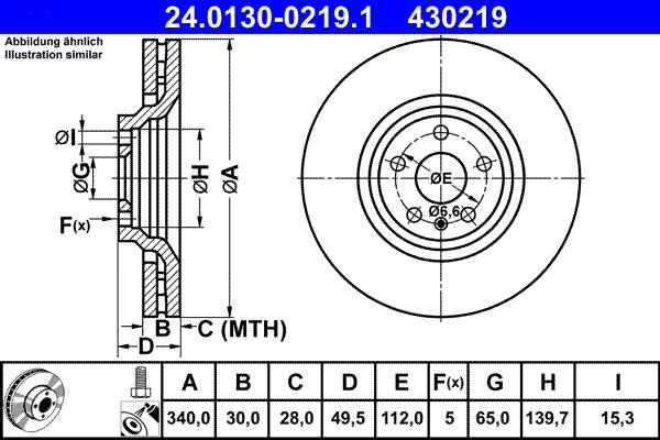 ATE 24.0130-0219.1 - Disc frana aaoparts.ro