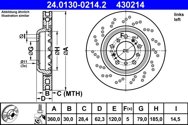 ATE 24.0130-0214.2 - Disc frana aaoparts.ro