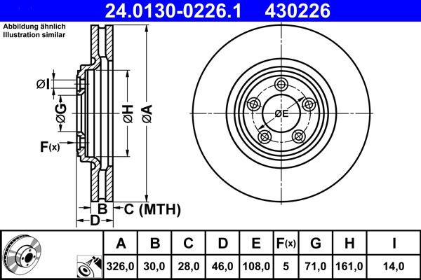 ATE 24.0130-0226.1 - Disc frana aaoparts.ro