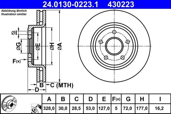 ATE 24.0130-0223.1 - Disc frana aaoparts.ro