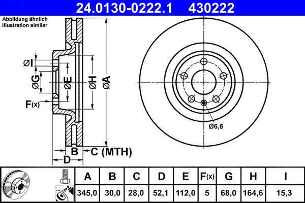 ATE 24.0130-0222.1 - Disc frana aaoparts.ro