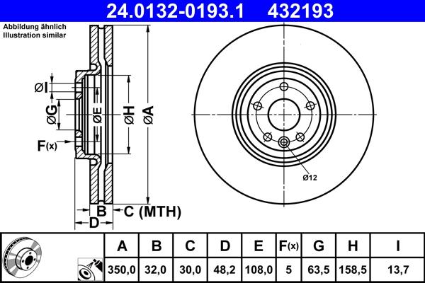 ATE 24.0132-0193.1 - Disc frana aaoparts.ro