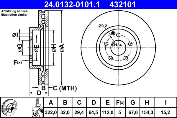 ATE 24.0132-0101.1 - Disc frana aaoparts.ro