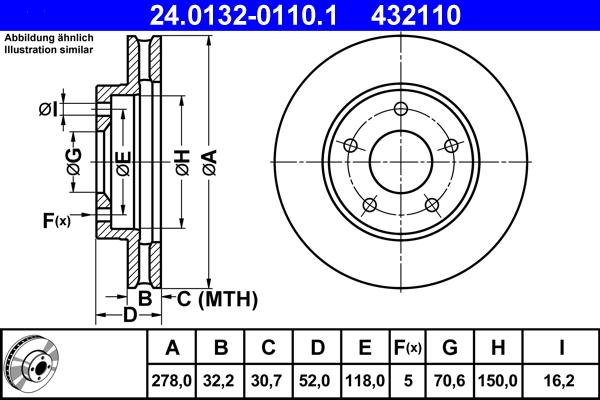 ATE 24.0132-0110.1 - Disc frana aaoparts.ro