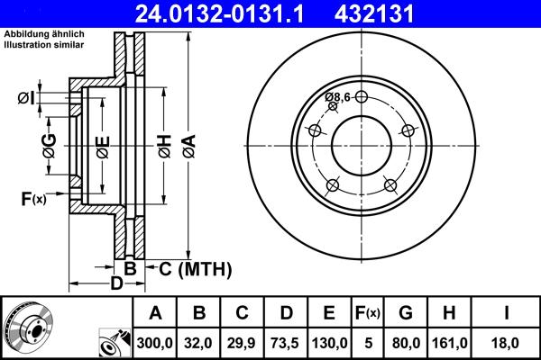 ATE 24.0132-0131.1 - Disc frana aaoparts.ro