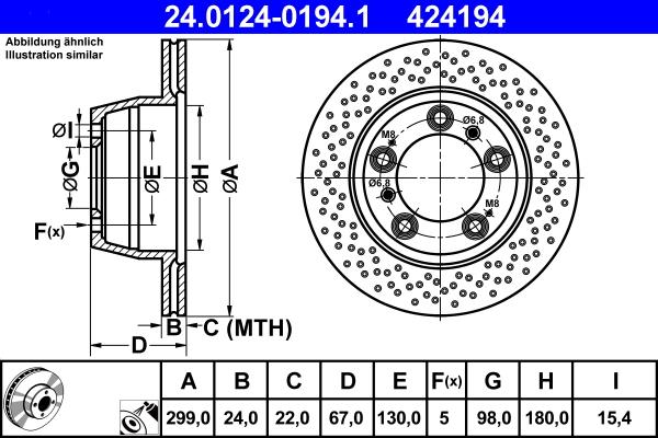 ATE 24.0124-0194.1 - Disc frana aaoparts.ro