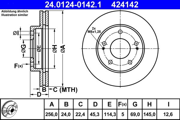 ATE 24.0124-0142.1 - Disc frana aaoparts.ro
