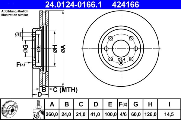 ATE 24.0124-0166.1 - Disc frana aaoparts.ro