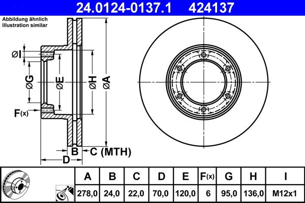 ATE 24.0124-0137.1 - Disc frana aaoparts.ro