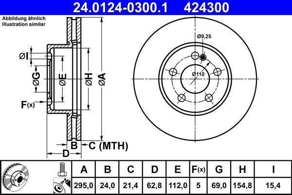 ATE 24.0124-0300.1 - Disc frana aaoparts.ro