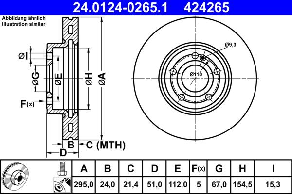 ATE 24.0124-0265.1 - Disc frana aaoparts.ro