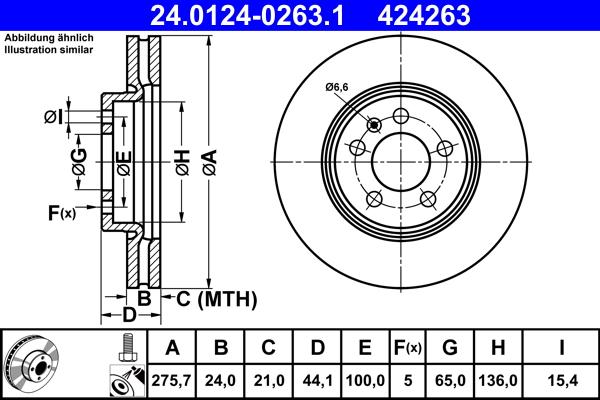 ATE 24.0124-0263.1 - Disc frana aaoparts.ro