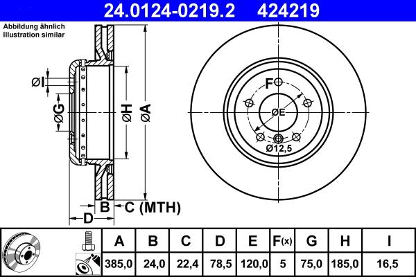 ATE 24.0124-0219.2 - Disc frana aaoparts.ro