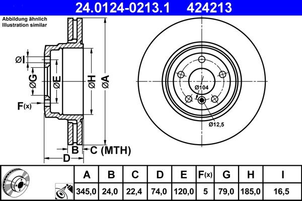 ATE 24.0124-0213.1 - Disc frana aaoparts.ro