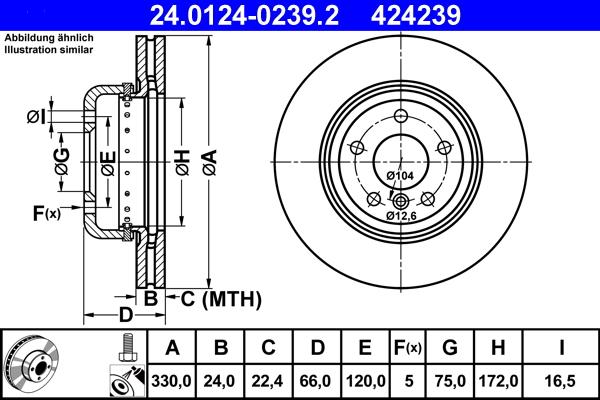 ATE 24.0124-0239.2 - Disc frana aaoparts.ro