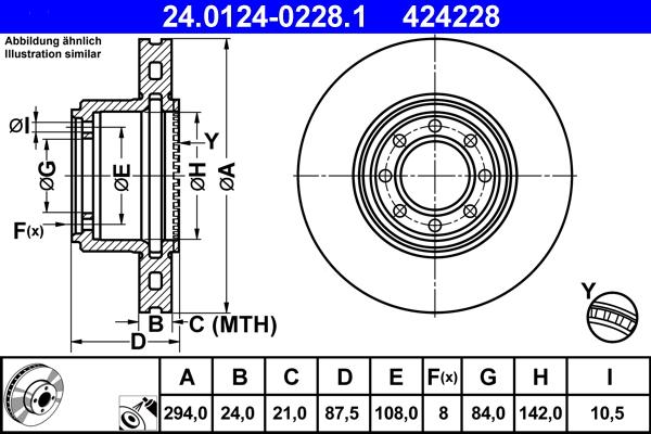 ATE 24.0124-0228.1 - Disc frana aaoparts.ro