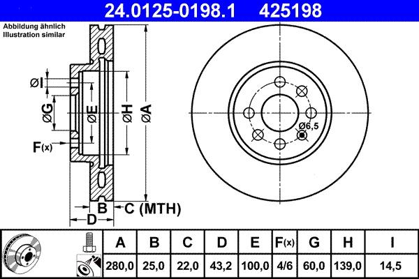 ATE 24.0125-0198.1 - Disc frana aaoparts.ro