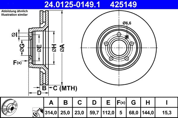 ATE 24.0125-0149.1 - Disc frana aaoparts.ro