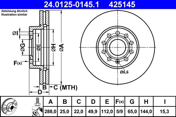 ATE 24.0125-0145.1 - Disc frana aaoparts.ro