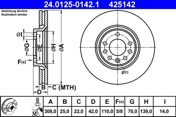 ATE 24.0125-0142.1 - Disc frana aaoparts.ro