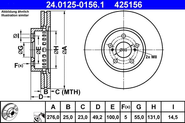 ATE 24.0125-0156.1 - Disc frana aaoparts.ro