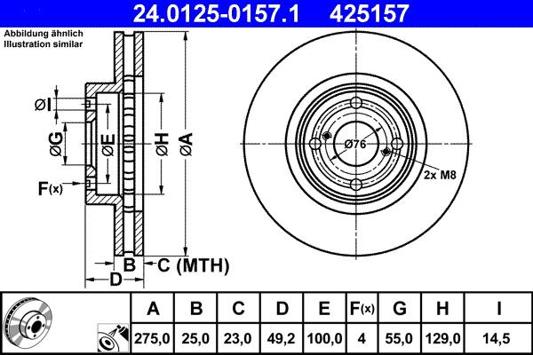 ATE 24.0125-0157.1 - Disc frana aaoparts.ro