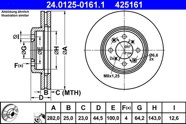 ATE 24.0125-0161.1 - Disc frana aaoparts.ro