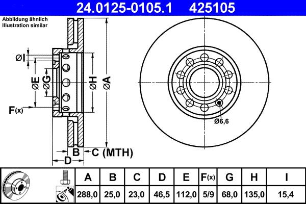 ATE 24.0125-0105.1 - Disc frana aaoparts.ro