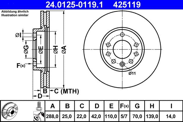 ATE 24.0125-0119.1 - Disc frana aaoparts.ro