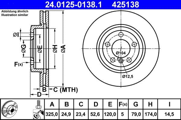 ATE 24.0125-0138.1 - Disc frana aaoparts.ro