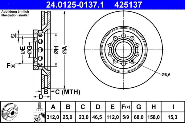 ATE 24.0125-0137.1 - Disc frana aaoparts.ro