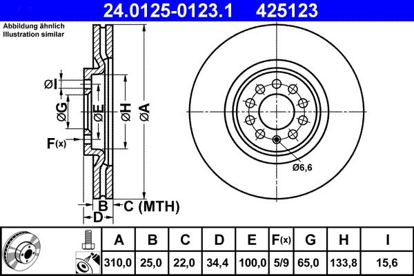 ATE 24.0125-0123.1 - Disc frana aaoparts.ro