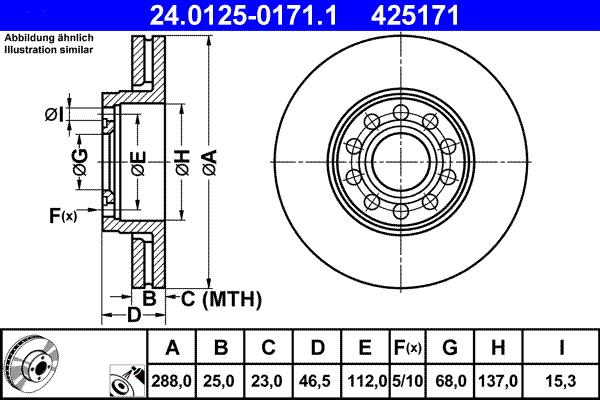 ATE 24.0125-0171.1 - Disc frana aaoparts.ro