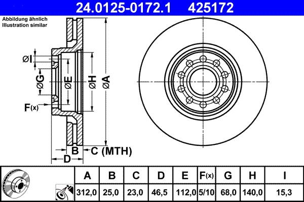 ATE 24.0125-0172.1 - Disc frana aaoparts.ro