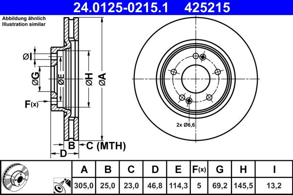 ATE 24.0125-0215.1 - Disc frana aaoparts.ro