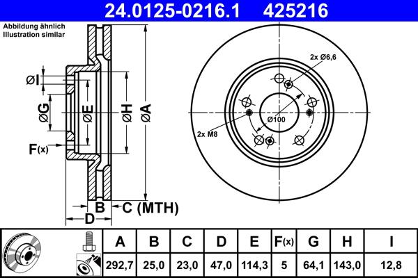 ATE 24.0125-0216.1 - Disc frana aaoparts.ro