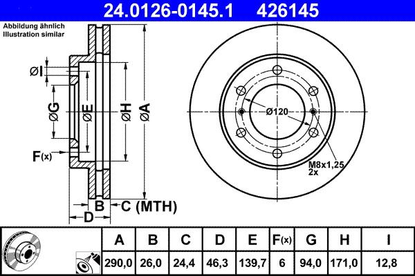 ATE 24.0126-0145.1 - Disc frana aaoparts.ro