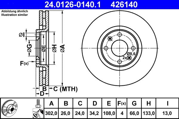 ATE 24.0126-0140.1 - Disc frana aaoparts.ro