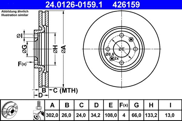 ATE 24.0126-0159.1 - Disc frana aaoparts.ro