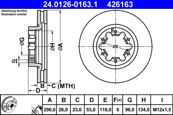 ATE 24.0126-0163.1 - Disc frana aaoparts.ro