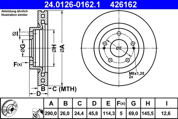 ATE 24.0126-0162.1 - Disc frana aaoparts.ro