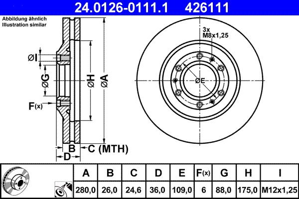 ATE 24.0126-0111.1 - Disc frana aaoparts.ro