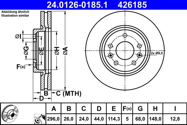 ATE 24.0126-0185.1 - Disc frana aaoparts.ro