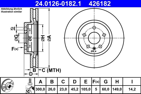 ATE 24.0126-0182.1 - Disc frana aaoparts.ro