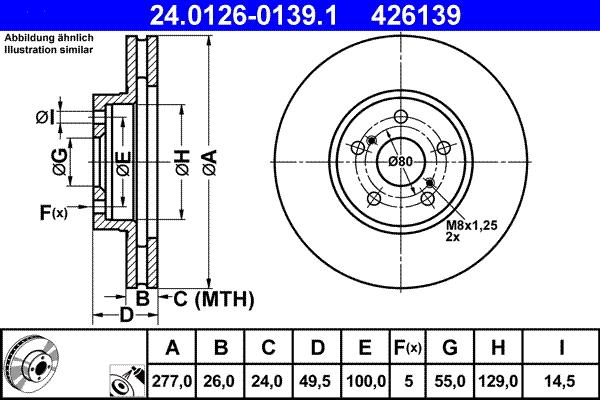 ATE 24.0126-0139.1 - Disc frana aaoparts.ro