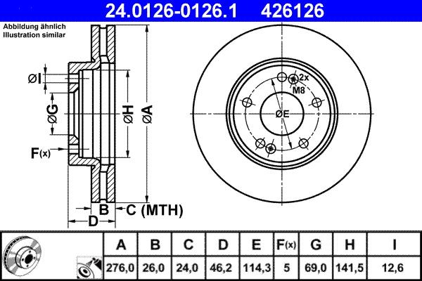 ATE 24.0126-0126.1 - Disc frana aaoparts.ro