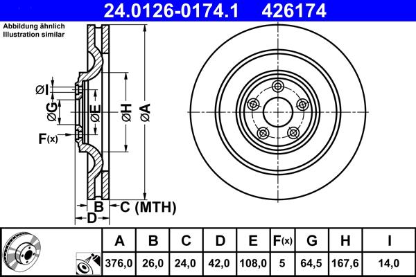 ATE 24.0126-0174.1 - Disc frana aaoparts.ro